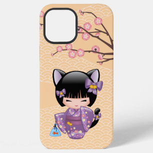 Neko Kokeshi Doll - Cat Ears Geisha Girl iPhone 12 Pro Max Case