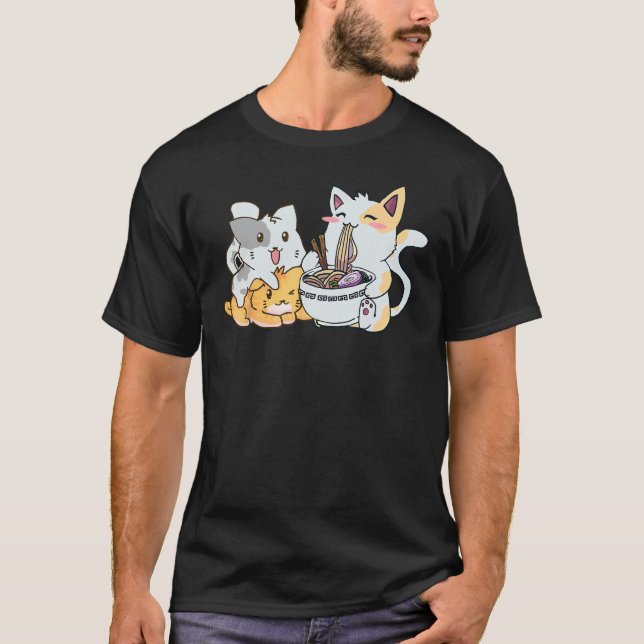Neko Ramen Cat Noodles T-Shirt (Front)