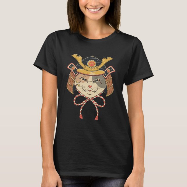 Neko Samurai Head T-Shirt (Front)
