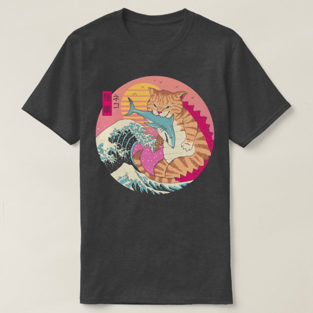 Neko Wave Kaiju  T-Shirt (Design Front)