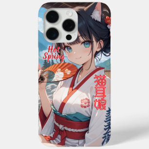 Nekomimi Musume in Hot Springs iPhone 15 Pro Max Case