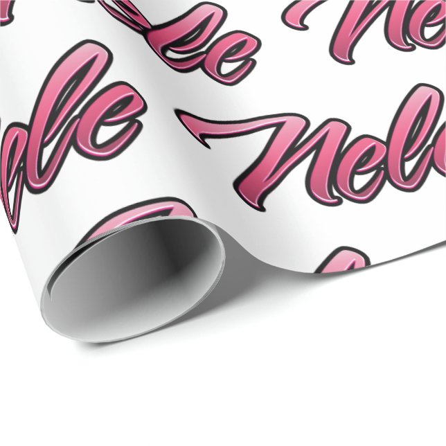 Nele faded pink personalized gift paper (Roll Corner)