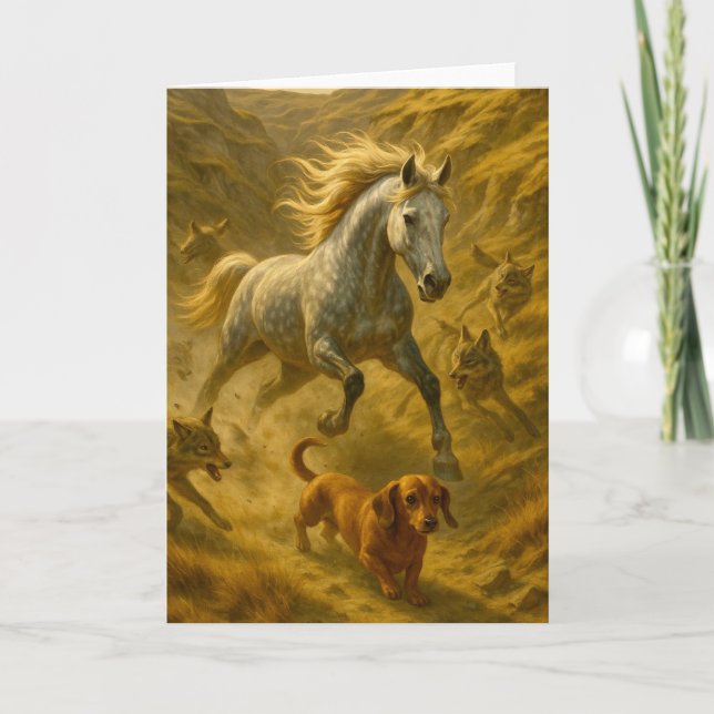 Nellie Protecting Charlie from the Coyotes Card (Front)