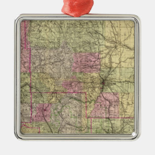 Nell's Topographical Map of Colorado Metal Ornament