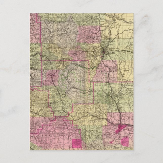 Nell's Topographical Map of Colorado Postcard (Front)