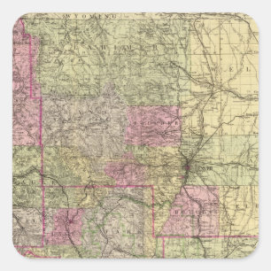 Nell's Topographical Map of Colorado Square Sticker