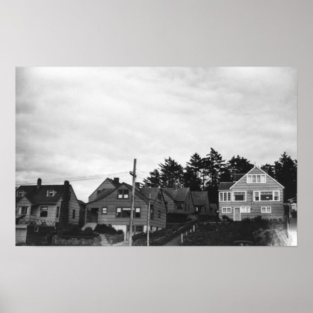 Nelscott, Oregon Cottages on Pacific Ocean Poster (Front)