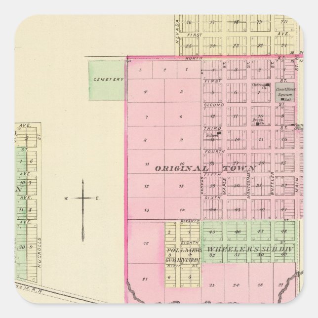 Nelson and Hardy, Nebraska Square Sticker (Front)