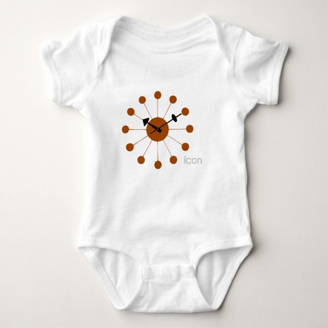 Nelson Ball Clock Baby Bodysuit (Front)