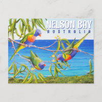Nelson Bay Australia Birds Lorikeet Beach Painting