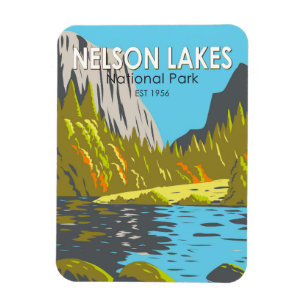 Nelson Lakes National Park New Zealand Vintage Magnet