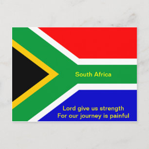 Nelson mandela south africa flag postcard