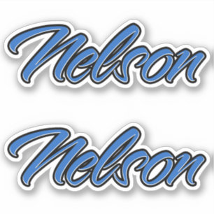 Nelson name blue sticker embroiderset