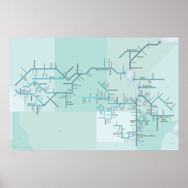 Nelson River and Lake Winnipeg, 30" x 20" Poster (Front)