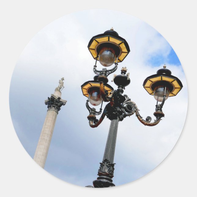 Nelson's Column London Classic Round Sticker (Front)