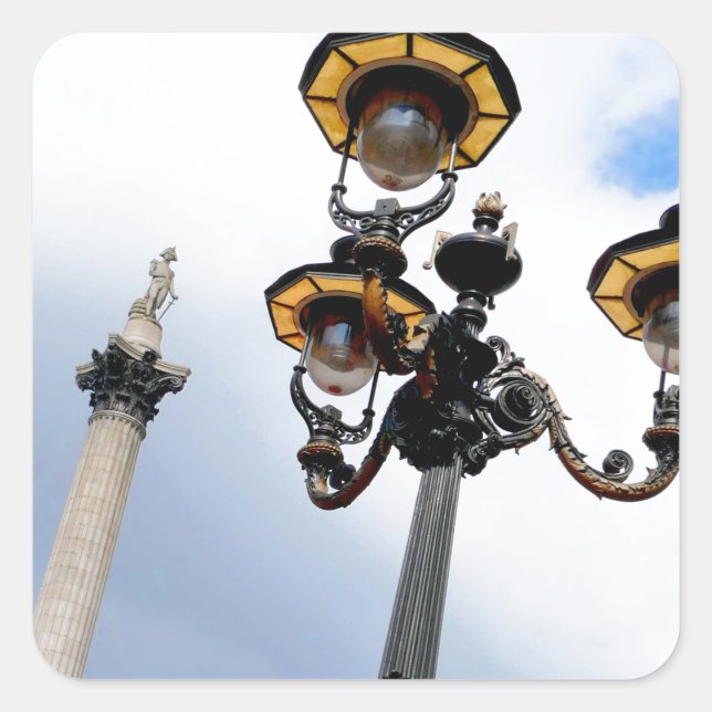 Nelson's Column London Square Sticker (Front)
