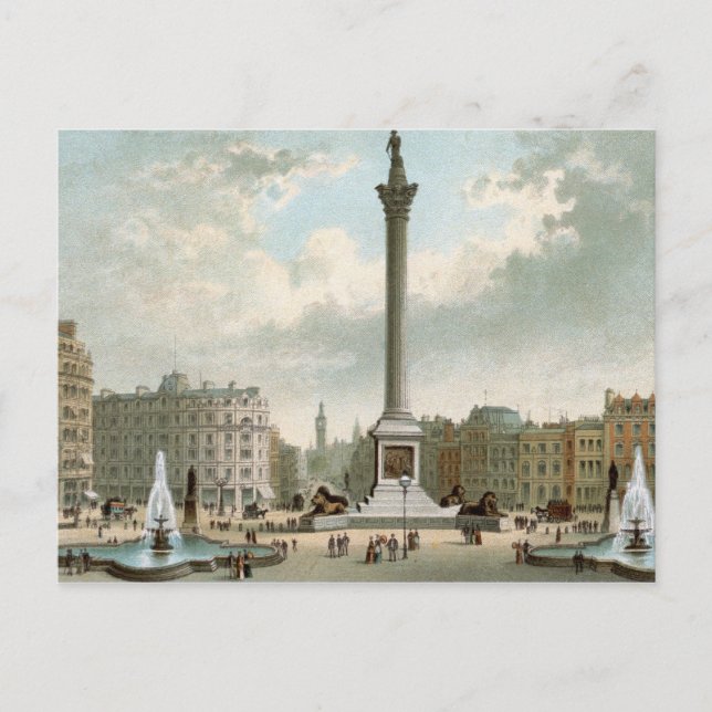 Nelson's Column, Trafalgar Square, London Postcard (Front)