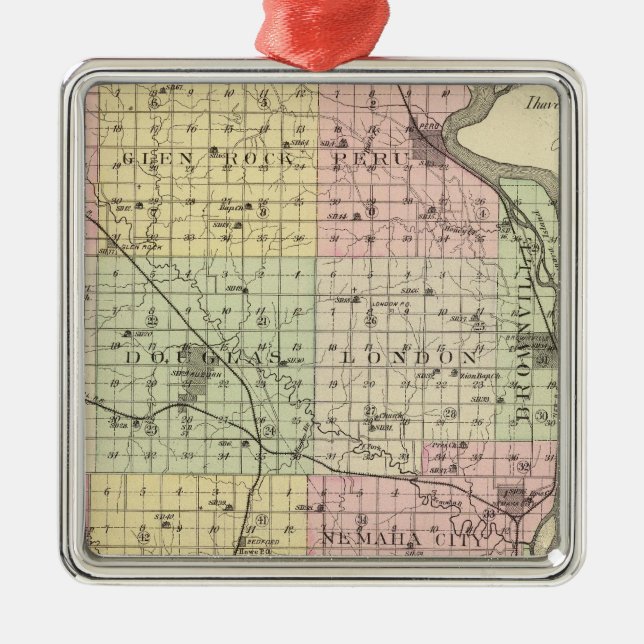 Nemaha County, Nebraska Metal Ornament (Front)