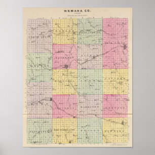 Nemaha County, Wetmore and Corning, Kansas Poster