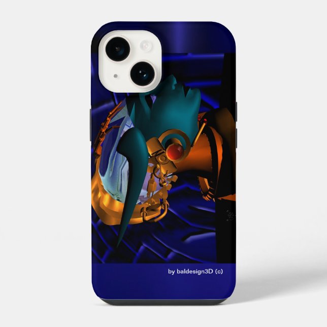 NEMES / HYPER ANDROID PORTRAIT Blue iPhone Case (Back)