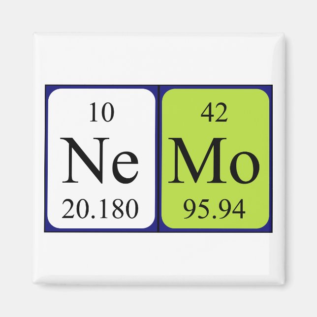 Nemo periodic table name magnet (Front)