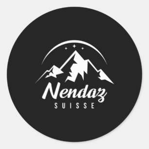 Nendaz Switzerland Ski Resort Skiing Snowboarding Classic Round Sticker
