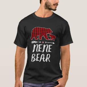 Nene Bear Christmas Pajama Red Plaid Buffalo Famil T-Shirt