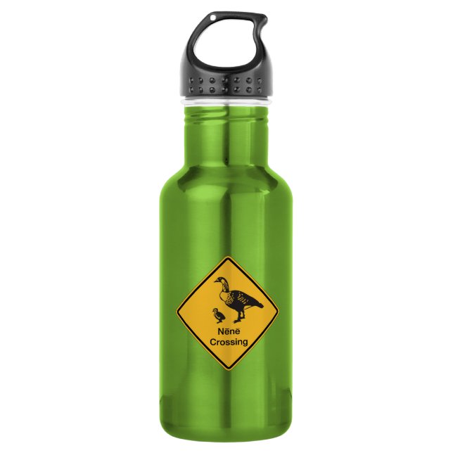 Nene Crossing, Traffic Warning Sign, Hawaii, USA 532 Ml Water Bottle (Front)