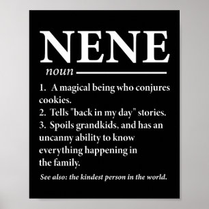 Nene Definition Funny Grandmother Poster