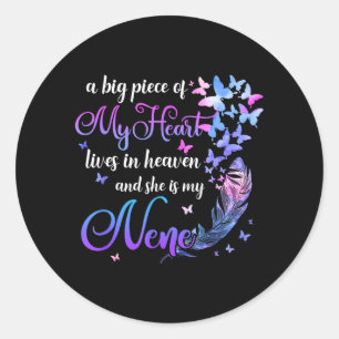 Nene Lives in Heaven Memorial Grandma Grandchild Classic Round Sticker