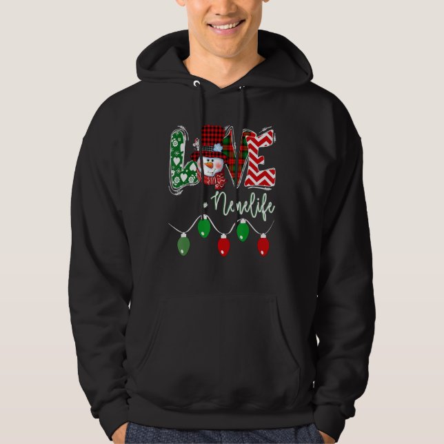 Nene Snowman Love Nene Life Christmas Red Plaid Hoodie (Front)