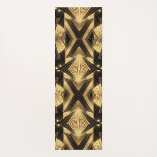 Neo Art Deco Black Gold Geometric Gatsby  Yoga Mat