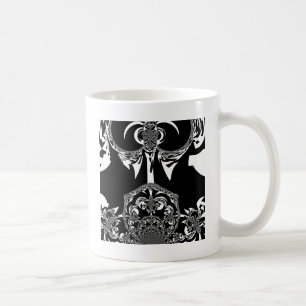 Neo-Baroque Noir Abstract Minimalist Designer Blac Coffee Mug
