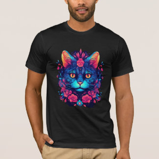 NEO Boho Cat in Bright, Vivid Colours T-Shirt