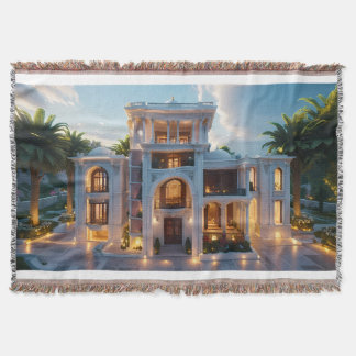 Neo-Classical Dream Palace | AI-Reimagined Throw Blanket