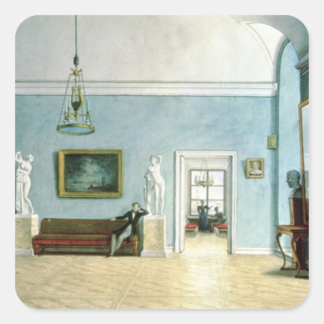 Neo-Classical Interior, c.1820 Square Sticker (Front)