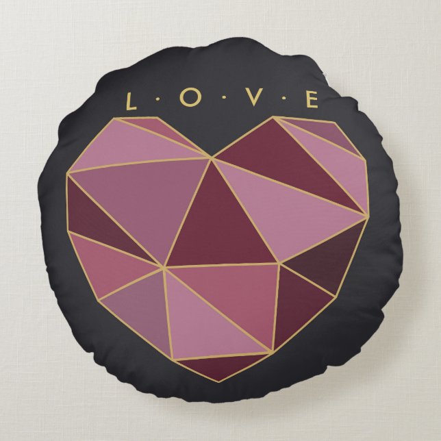 Neo-Deco Heart Round Pillow (Back)
