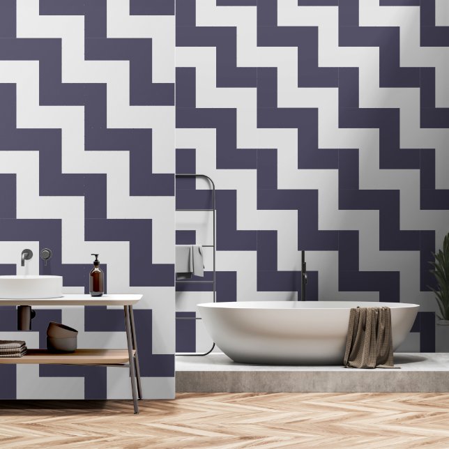 Neo-Deco Triangle Grid Wallpaper (Bathroom)