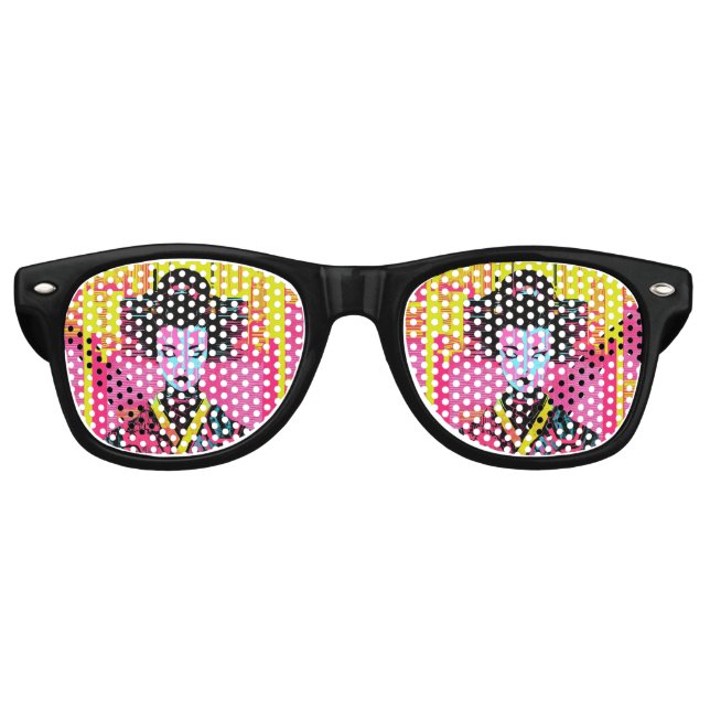 Neo Geisha: Tradition meets electric rebellion Retro Sunglasses (Front)