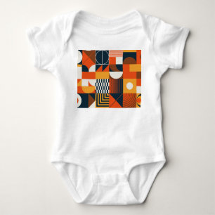 Neo geo: vintage abstract composition baby bodysuit
