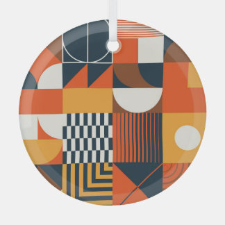 Neo geo: vintage abstract composition glass tree decoration