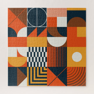 Neo geo: vintage abstract composition jigsaw puzzle