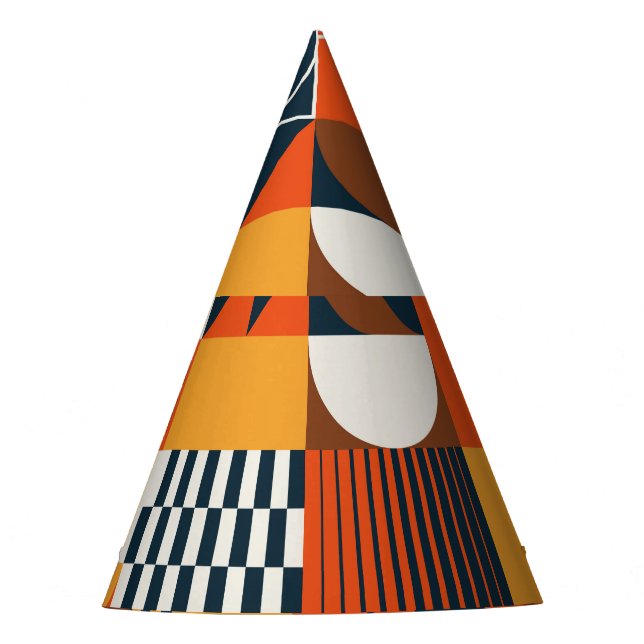 Neo geo: vintage abstract composition party hat (Front)