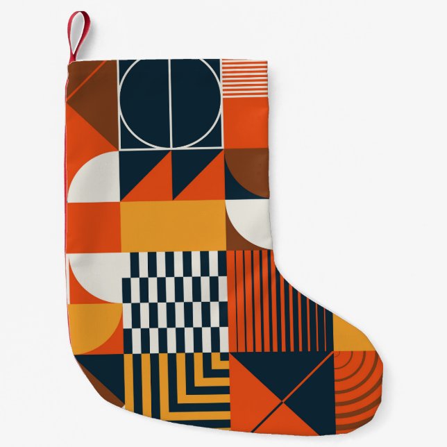 Neo geo: vintage abstract composition small christmas stocking (Front)