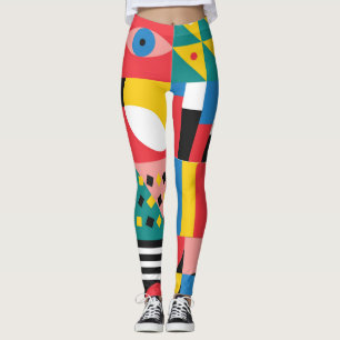 Neo Geometric Colourful Shapes Illustration Leggings