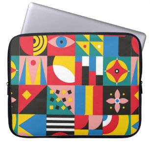 Neo Geometric Illustration. Geometric shapes and p Laptop Sleeve
