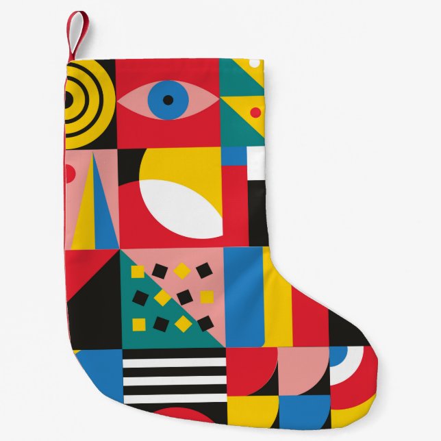 Neo Geometric Illustration. Geometric shapes and p Small Christmas Stocking (Front)