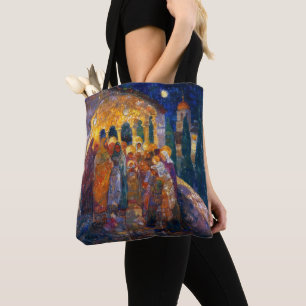 Neo-Impressionism Night City Tote Bag