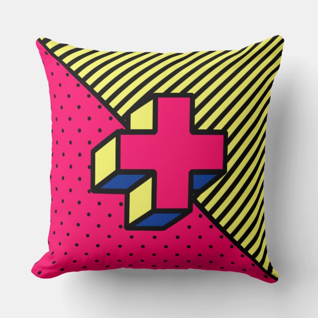 Neo-Memphis Patch - Cross/Plus sign Cushion (Front)