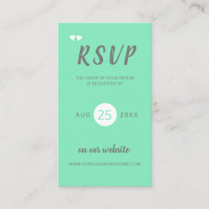 Neo mint grey modern wedding website rsvp insert